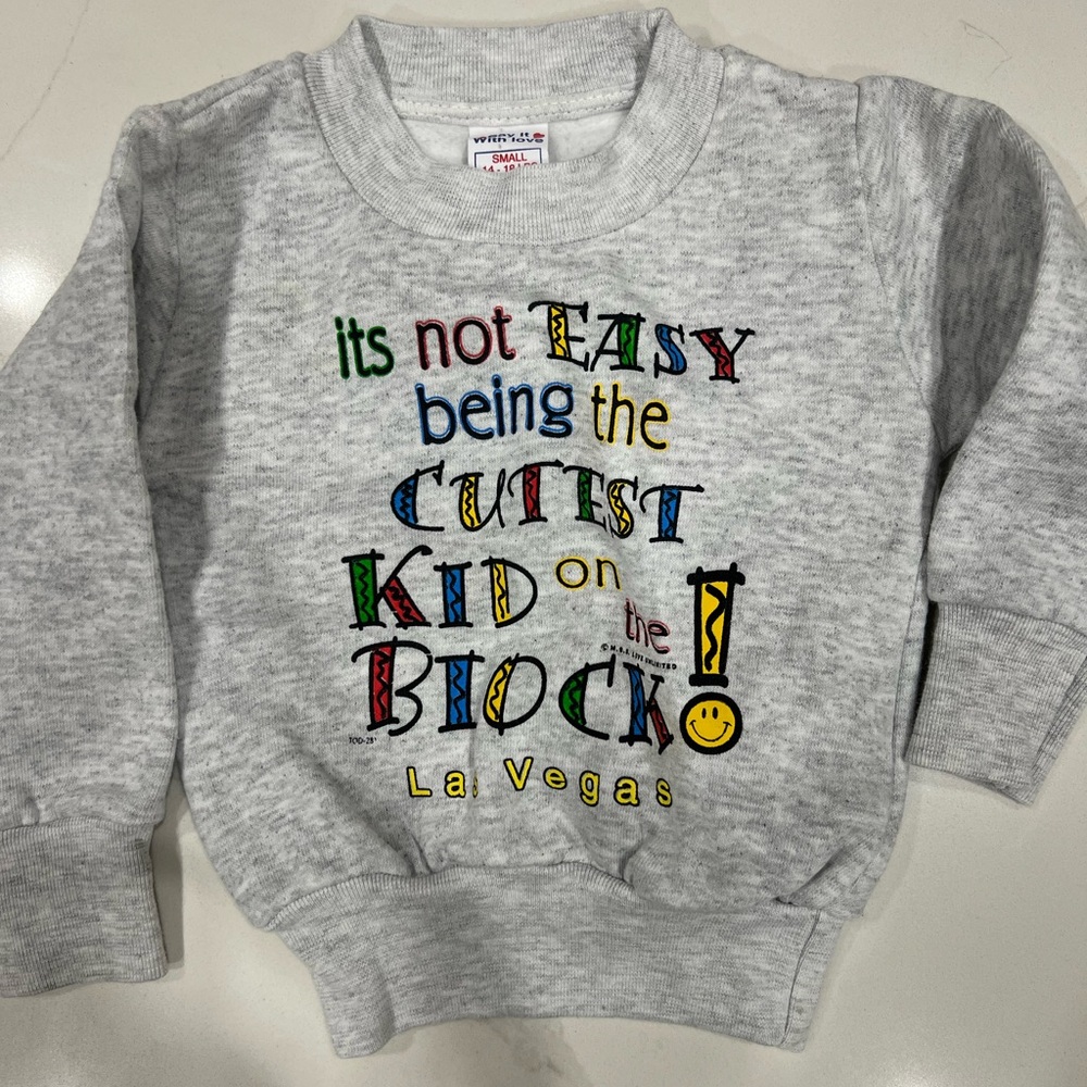 Universal Gray Kids Sweatshirt with Colorful Text